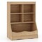 Costway 3-Tier Children's Multi-Functional Bookcase Toy Storage Bin Floor Cabinet Gray/White/Natural